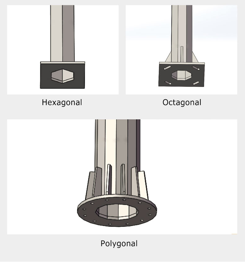 TAPERED ROUND STEEL SECTIONAL STEEL POLES