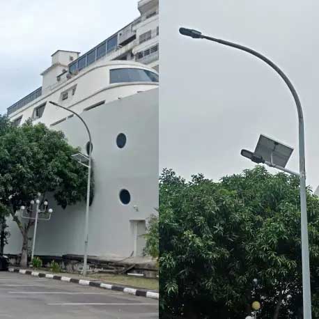 Solar street light replaces led street light for project in Indonesia