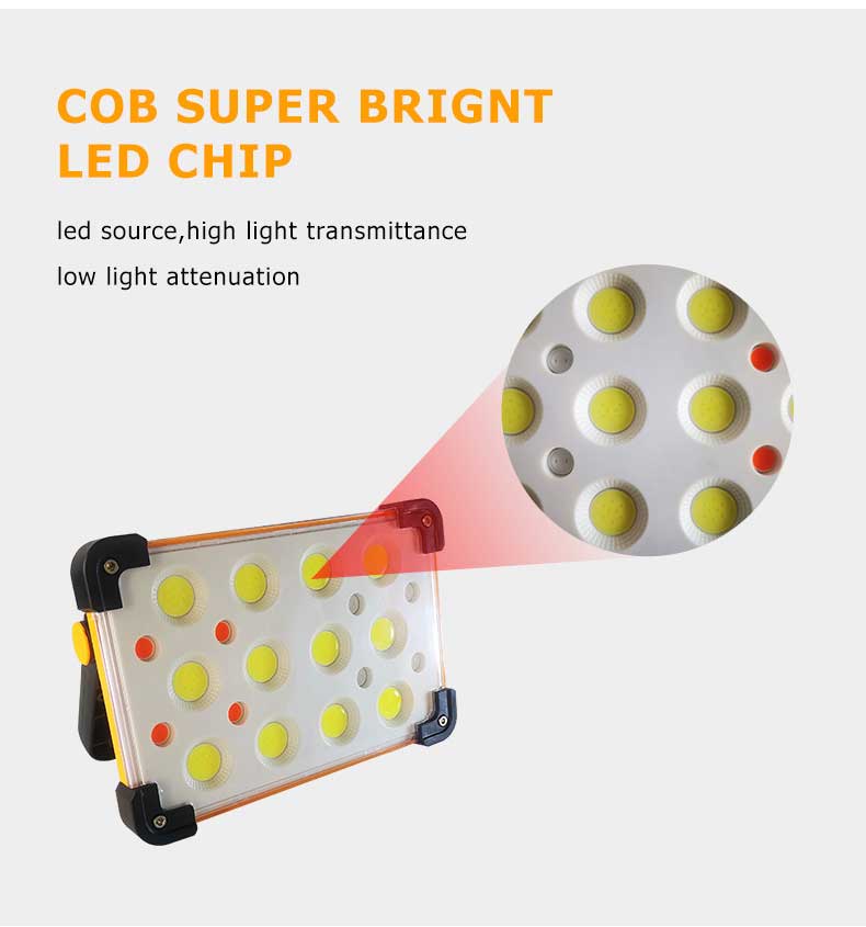 Rechargeable COB SOLAR Flood Lights for Outdoor Camping Hiking Emergency Car Repairing Fishing