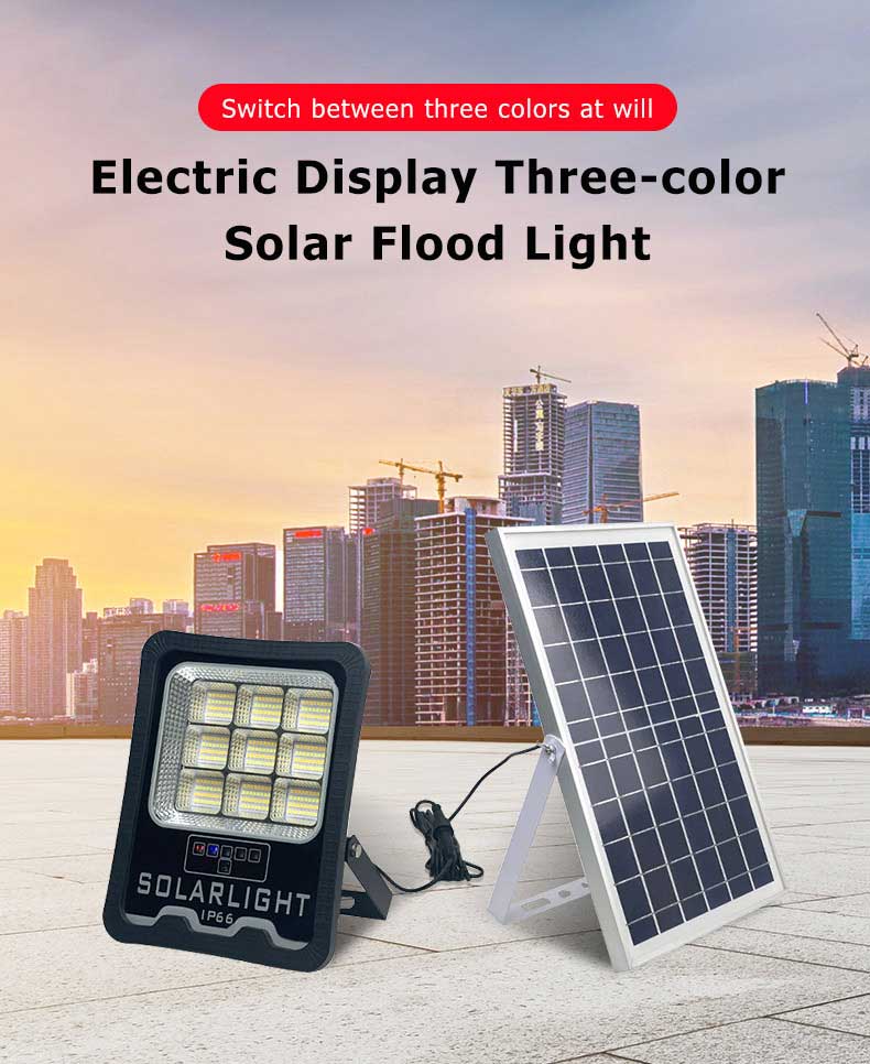 3000K&6500K Dusk to Dawn LED Solar Flood Light with Remote Control