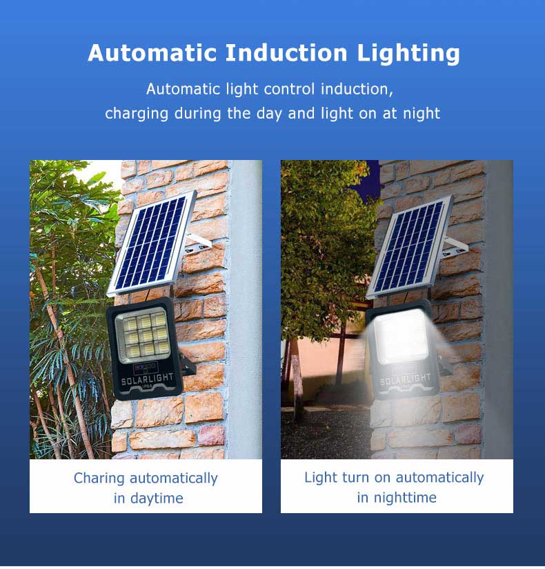 3000K&6500K Dusk to Dawn LED Solar Flood Light with Remote Control