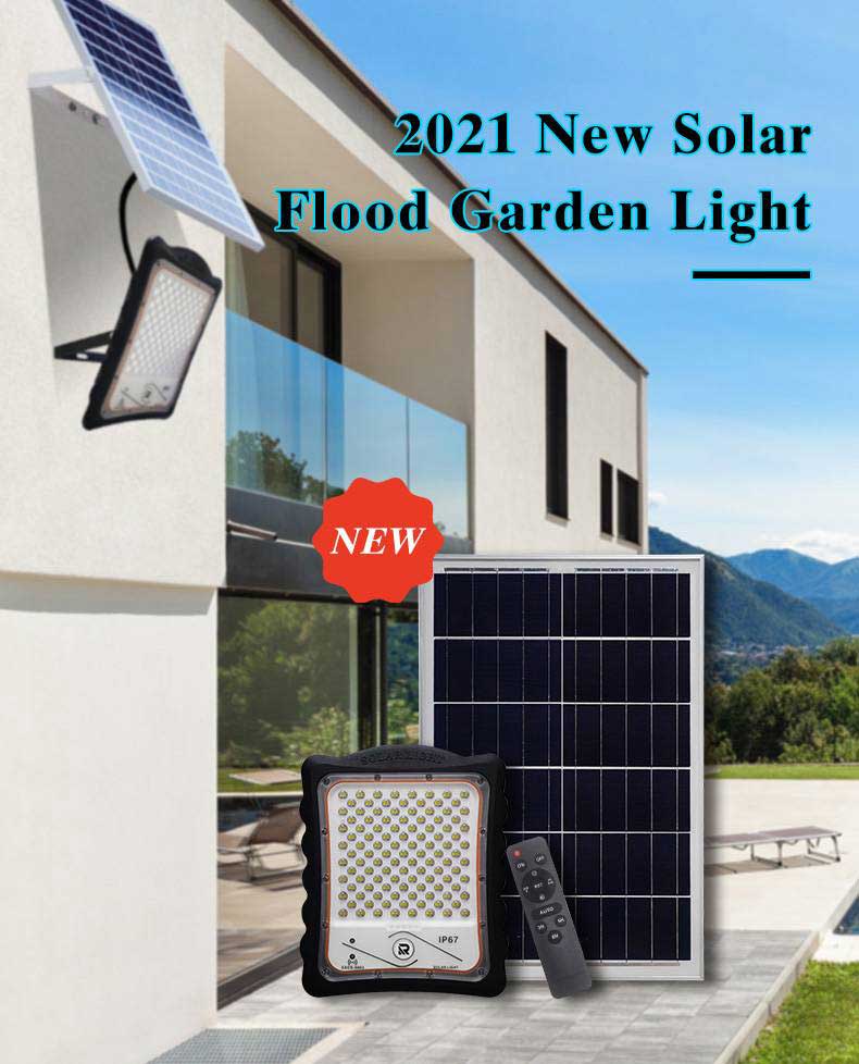 Solar Security Flood Lights Motion Sensor IP67 Waterproof with Remote Control