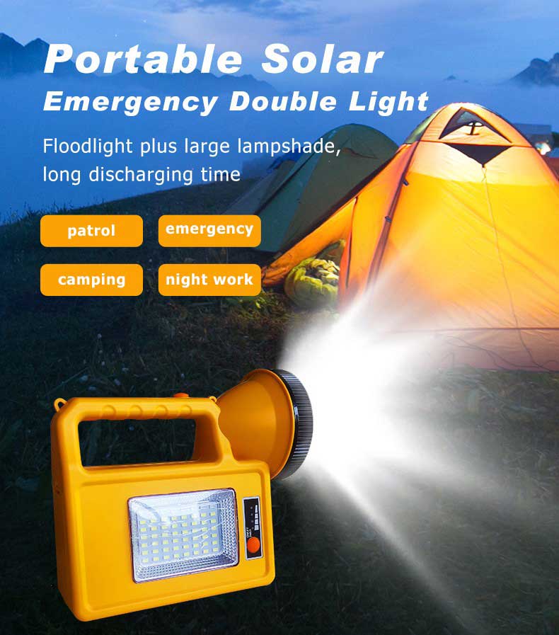 LED Rechargeable Flashlight Handheld Solar Outdoor