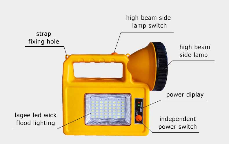 LED Rechargeable Flashlight Handheld Solar Outdoor