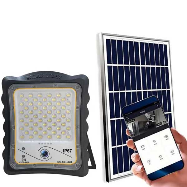 Outdoor solar Flood Light with PIR Alarm & Monitoring,HD 1080P WiFi Security CCTV Camera