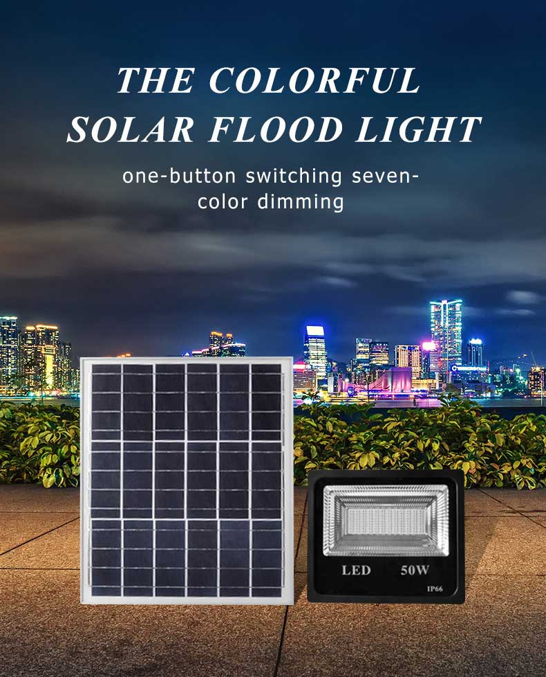 RGB solar flood light with 7 colors