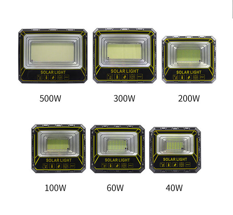 2023 solar flood lights 40W 60W 100W 200W 300W 500W Security Lights