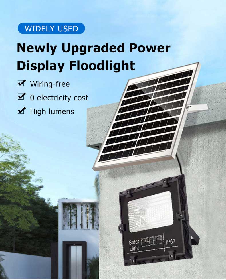 ABS and aluminum housing Security LED Solar Floodlight