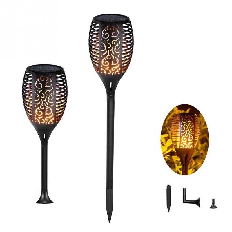 Solar Power Torch Light Flickering Flame Garden Waterproof Yard Lamp