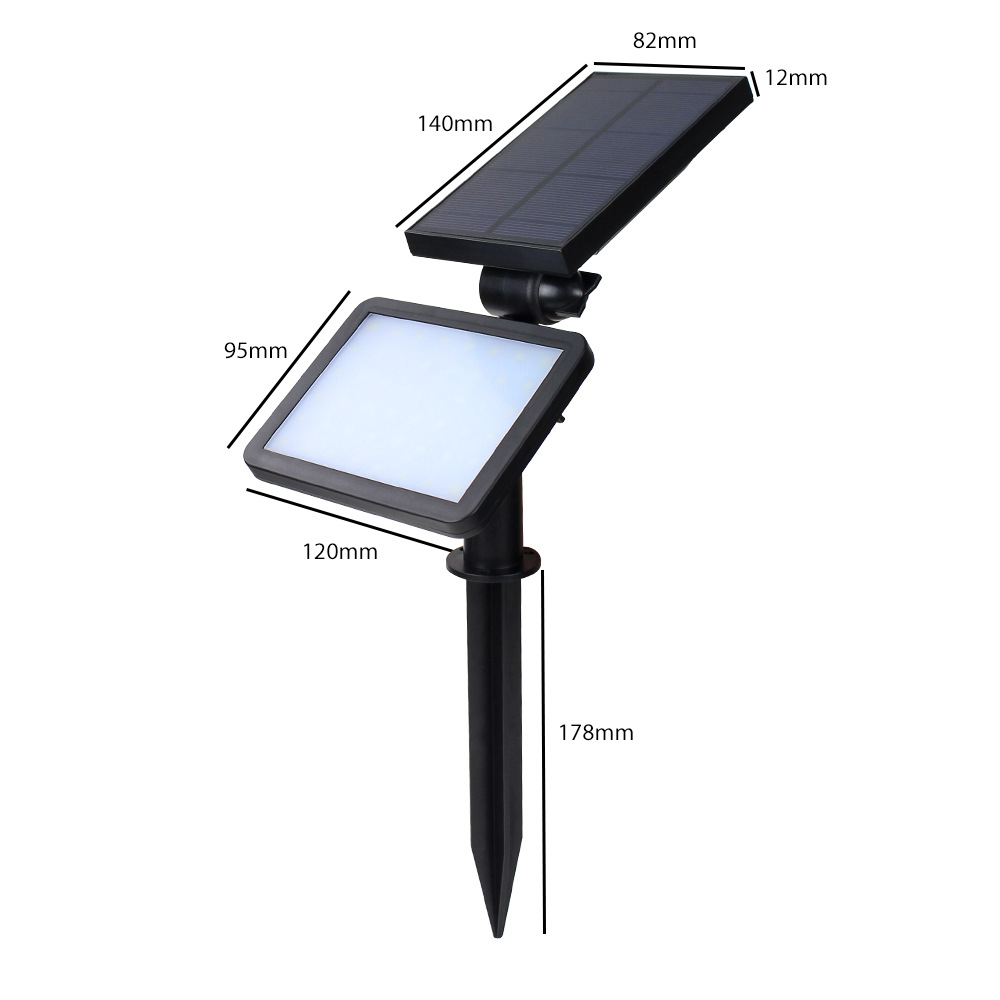 48 led solar powered pathway lawn solar garden light