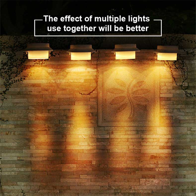 3 led solar powered fence garden wall light