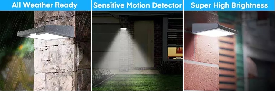 16LED PIR Motion Sensor indoor Security Emergency solar Wall light