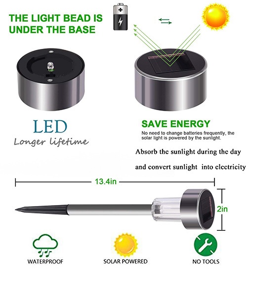 Outdoor Pathway spike stake Mini solar Lawn Light