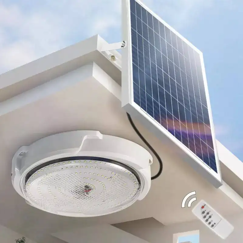 Waterproof Ip65 Outdoor Garden Indoor 50W 100W 150W 200W 300W Intelligent Solar LED Ceiling Light With Remote Control