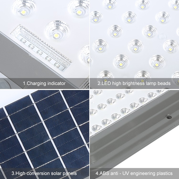 100w 200w 300w PIR motion sensor C-type ABS all in one intergrated solar street light