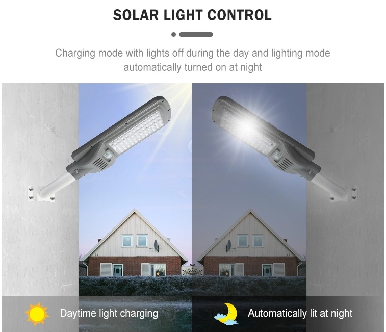 100w 200w 300w PIR motion sensor C-type ABS all in one intergrated solar street light