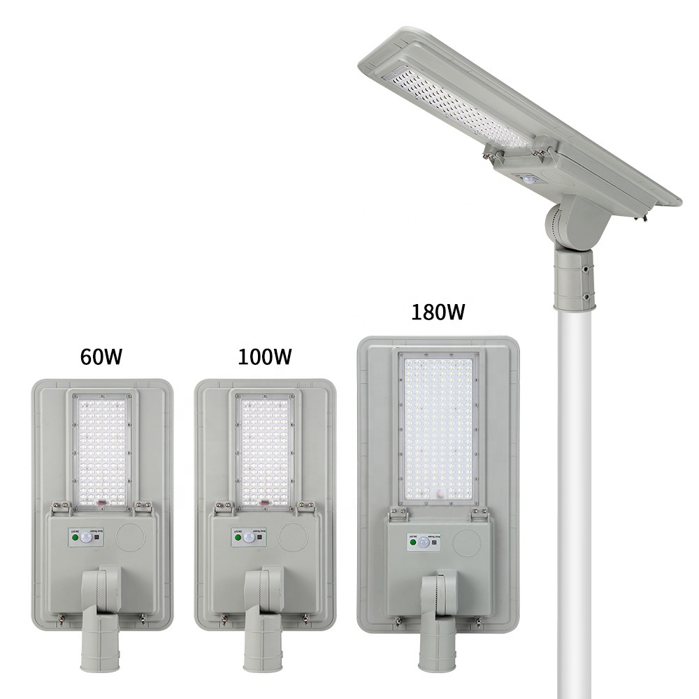 Integrated all in one aluminum alloy solar street light with adjustable light support