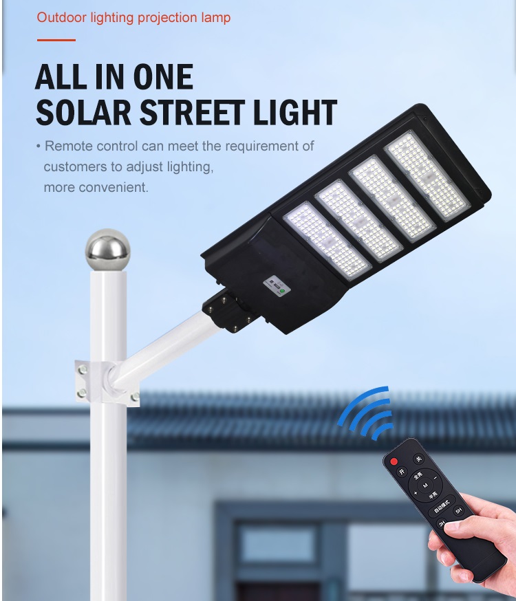 Outdoor all in one Mono Solar street Light with Wireless Motion Sensor Remote Control