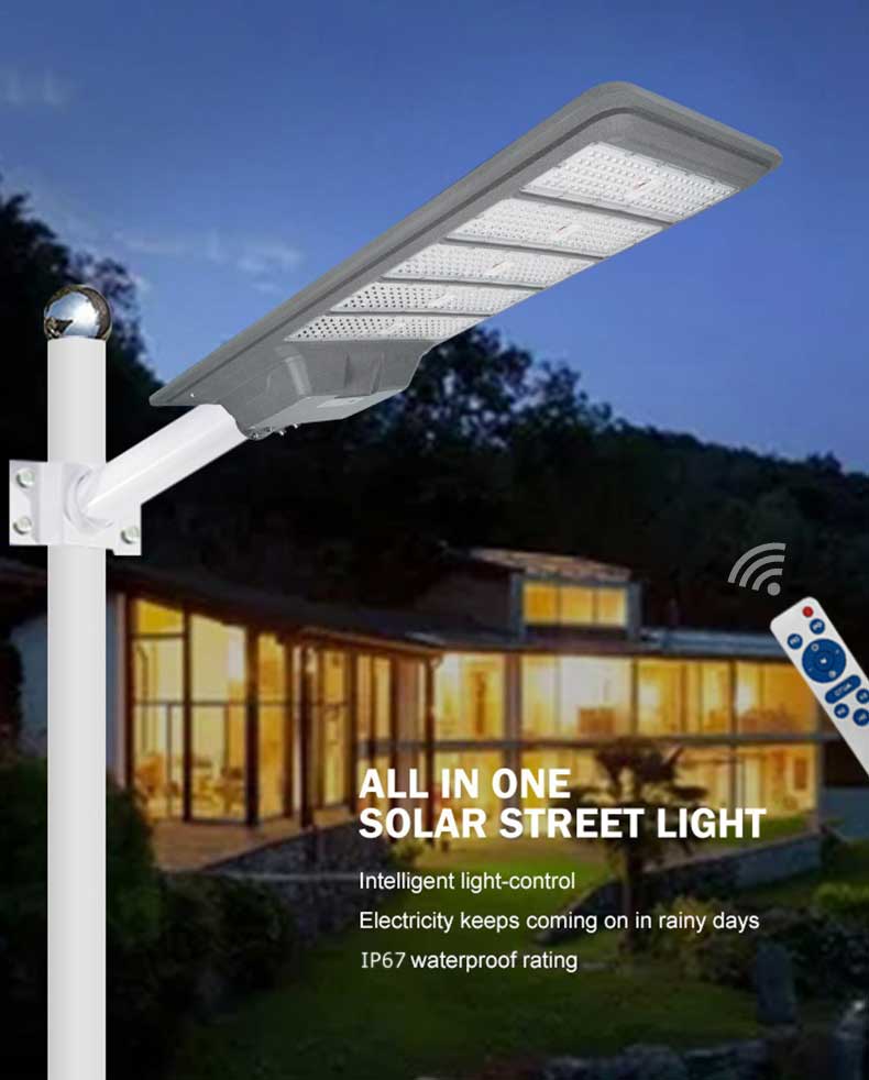 300W 400W 500W Project motion sensor all in one solar street light