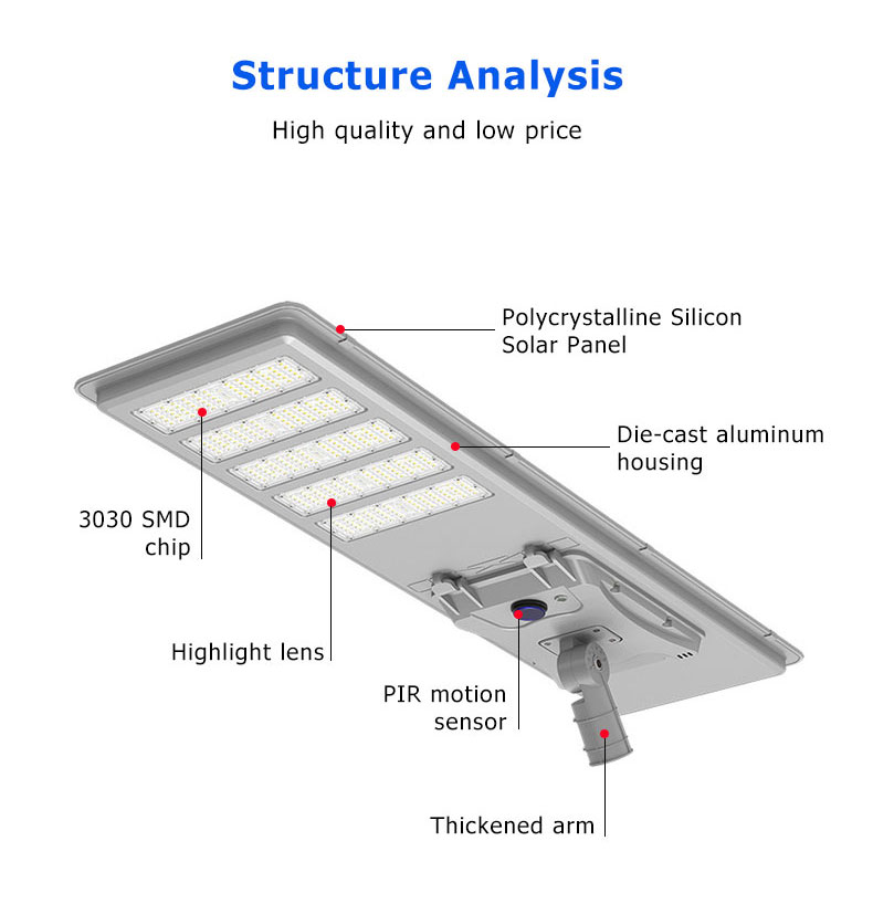 300W 400W 500W individual controller 12V working system project all in one solar street light