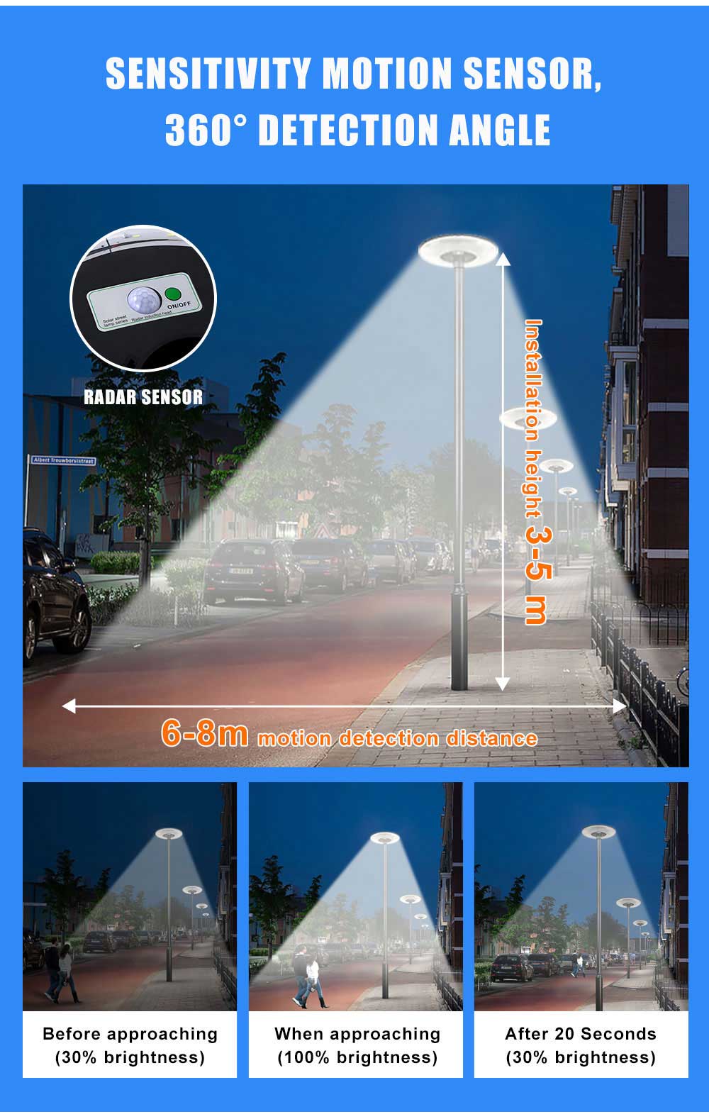 300W Solar Led Garden(UFO) Light with Motion Sensor IP-65 Water Proof with Remote controller