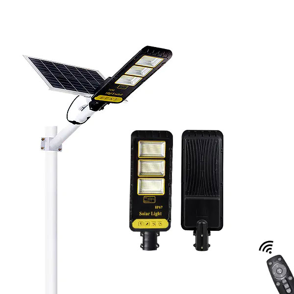 300W 400W Solar Street Lights Outdoor Motion Sensor Dusk to Dawn with Remote Control